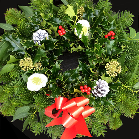 Luxury Christmas Wreath on Oasis type base 12"