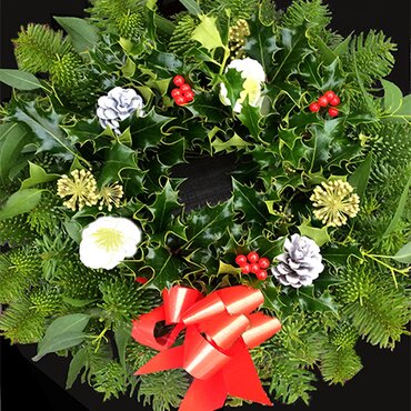 Luxury Christmas Wreath on Oasis type base 12"