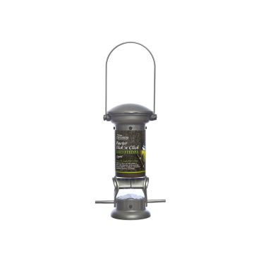 Pewter Flick 'n' Click Seed Feeder - 2 port