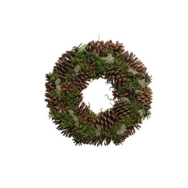 Pinecone wreath  mossy colours
